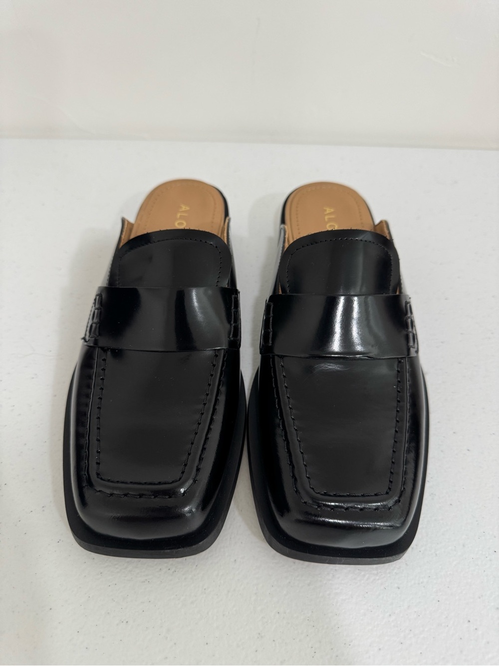 EUC ALOHAS Alfred Black Leather Mule Loafer Women's 38 US 7-7.5 Square Toe - Picture 4 of 12